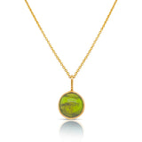 Round Peridot Drop Charm, 18K Yellow Gold