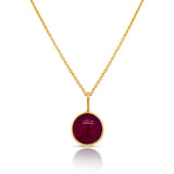 Round Ruby Drop Charm, 18K Yellow Gold