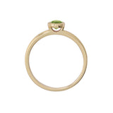 Round Bezel Set Peridot Ring, 14K Yellow Gold