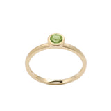 Round Bezel Set Peridot Ring, 14K Yellow Gold