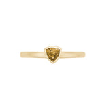 Trillion Shape Bezel Set Citrine Ring, 14K Yellow Gold