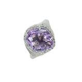 Freeform Amethyst and White Topaz Ring, Vermeil