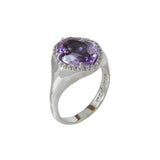 Freeform Amethyst and White Topaz Ring, Vermeil