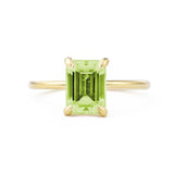 Rectangular Peridot Ring, 14K Yellow Gold
