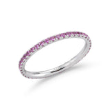 Pink Sapphire Eternity Band, 14K White Gold