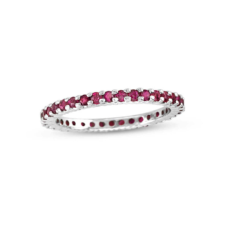 Ruby Eternity Band, 14K White Gold