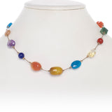 Multi Gemstone Necklace, 17 Inches