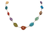 Multi Gemstone Necklace, 17 Inches