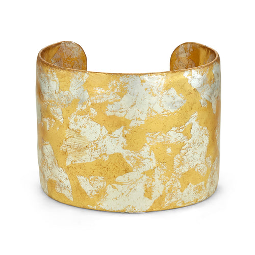 'Stockholm' Enamel Cuff Bracelet, Gold Leaf, by Evocateur