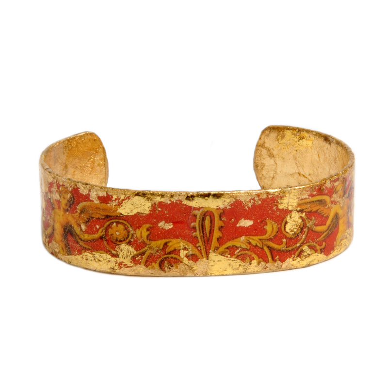 'Sienna Angels' Enamel Cuff Bracelet, Gold Leaf, by Evocateur