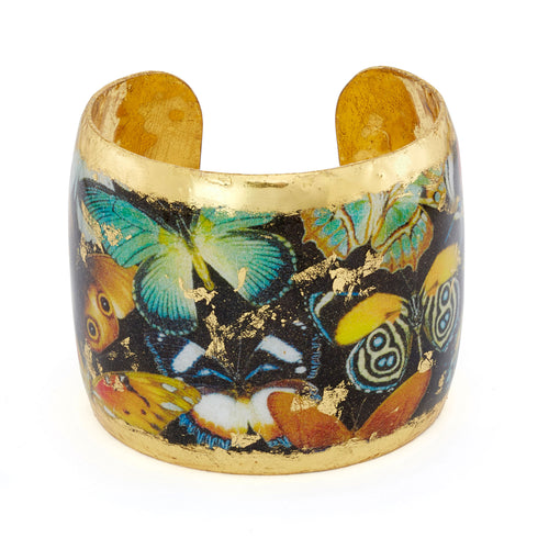 'Butterfly' Enamel Cuff Bracelet, Gold Leaf, by Evocateur