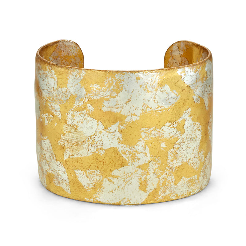 'Stockholm' Enamel Cuff Bracelet, Gold Leaf, by Evocateur