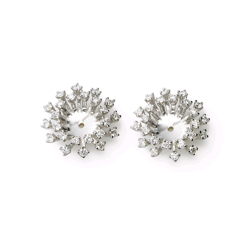 Snowflake Earring Jackets, 14K White Gold