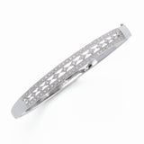 Vintage-Look Diamond Large Bangle Bracelet, 14K White Gold