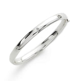 Child's Bezel Set Diamond Bangle Bracelet, Sterling Silver