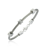 Diamond Cable Bracelet, Steel, Silver X Stations