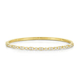 Mixed Shape Elements Diamond Bangle Bracelet, 14K Yellow Gold