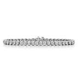 Bezel Set Diamond Tennis Bracelet, 3 Carats, 14K White Gold