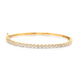 Milgrain Diamond Bangle Bracelet, 14K Yellow Gold