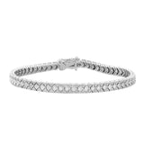 Vintage Style Diamond Bracelet, 14K White Gold