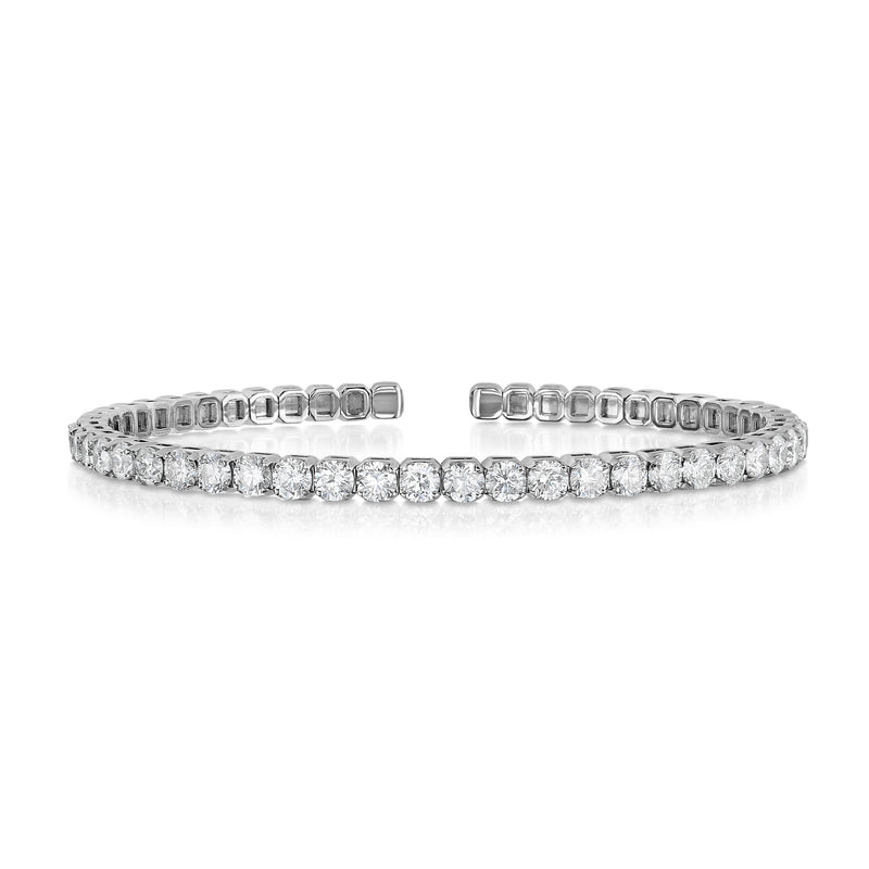 Diamond Open Cuff Bracelet, 14K White Gold