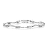 Elegant Flexible Diamond Bracelet, 14K White Gold