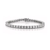 Princess Cut Diamond Tennis Bracelet, 6.64 Carats, 18K White Gold