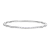 Channel Set Diamond Bangle Bracelet, 2.23 Carats, 18K White Gold