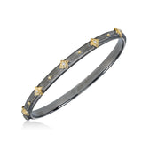 Diamond Sparkle Bangle Bracelet, 18K Blackened White Gold