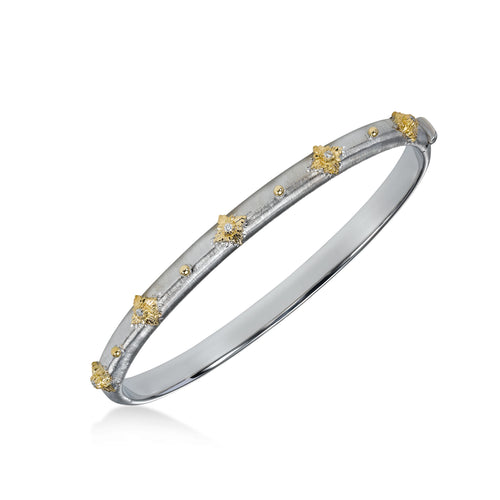 Bangle Bracelet, 18K White And Yellow Gold
