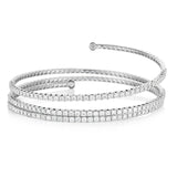 Coil Style Diamond Bangle Bracelet, 14K White Gold