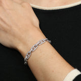 Pavé Diamond Links Bracelet, 4.50 Carats, 14K White Gold