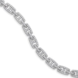 Pavé Diamond Links Bracelet, 4.50 Carats, 14K White Gold