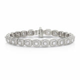 Vintage Style Diamond Bracelet, 4.41 Carats, 14K White Gold