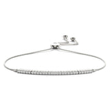 Bolo Style Diamond Bracelet, 14K White Gold