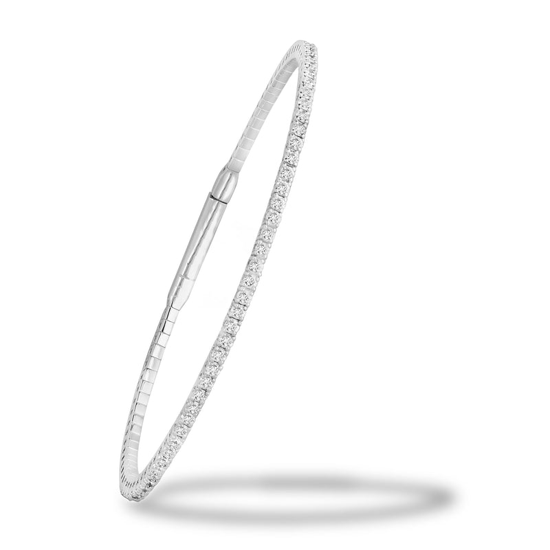 Flexible Diamond Cuff Bracelet, .85 Carat, 14K White Gold