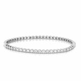 Bezel Set Diamond Bangle Bracelet, 14K White Gold