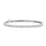 Square Box Link Diamond Tennis Bracelet, 14K White Gold