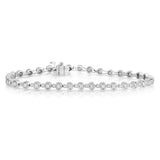 Bezel Set Diamond Bracelet, .99 Carat Total, 14K White Gold