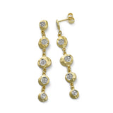 Diamond Disc Dangle Earrings, 14K Yellow Gold