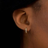 Mini Hoops, Diamonds .10 Carat, 14K White Gold