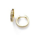 Mini Hoops, Diamonds .10 Carat, 14K Yellow Gold