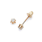 Child's Diamond Studs, .14 Carat Total, 14K Yellow Gold