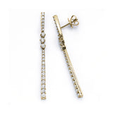 Long Diamond Drop Earrings, 18K Yellow Gold