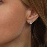 Small Pavé Diamond Swirl Earrings, 14K Yellow Gold