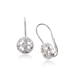 Open Design Diamond Drop Earrings, 14K White Gold