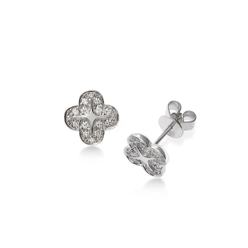 Alyssum Diamond Earrings, 14K White Gold