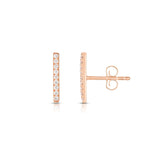 Diamond Bar Stud Earrings, 14K Rose Gold