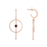 Fancy Brown Diamond Dangle Earrings, 14K Rose Gold