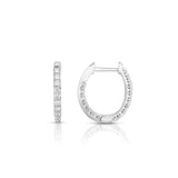 Oval Inside Out Diamond Hoops, .54 Carat, 14K White Gold